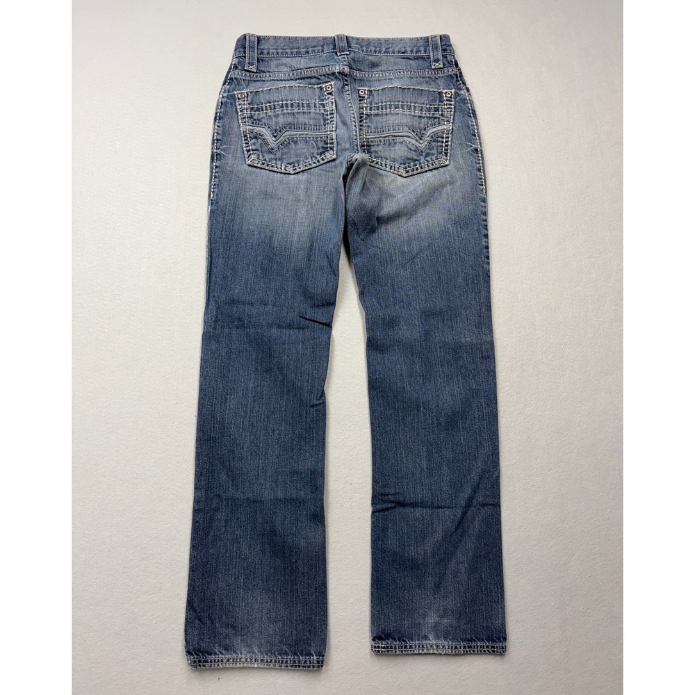 INC International Concepts Jeans Mens 32x34 Blue Berlin Slim Straight Y2K Stitch